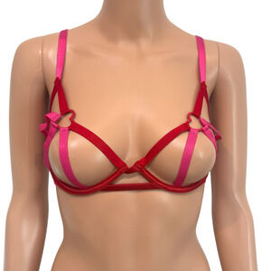 Victoria's Secret medium DD Very Sexy harness caged heartware bra BC3 3208